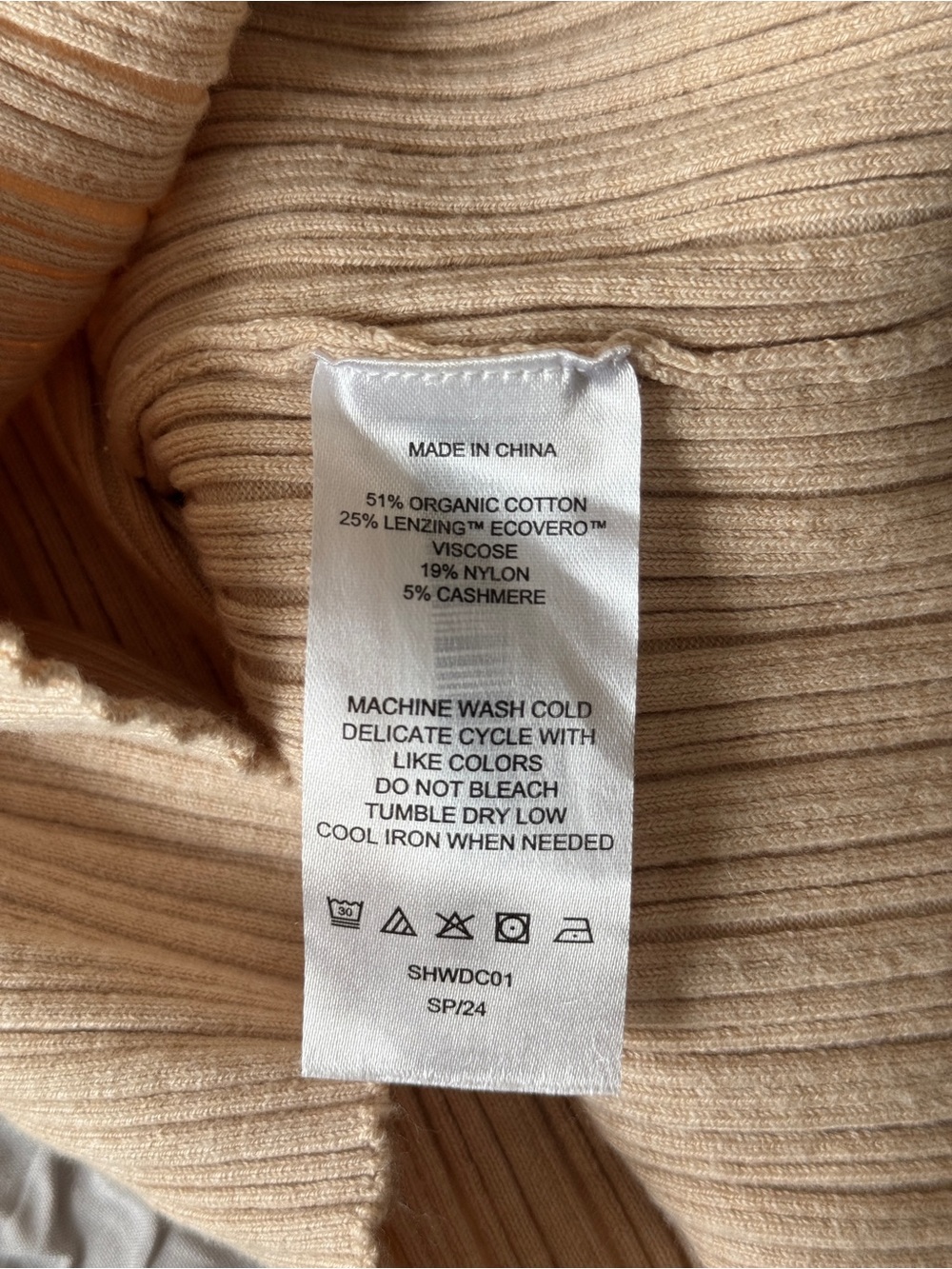 Quince Cotton Cashmere Ribbed Sleeveless Midi Dress - Heather Oatmeal - Size M - Picture 15 of 16